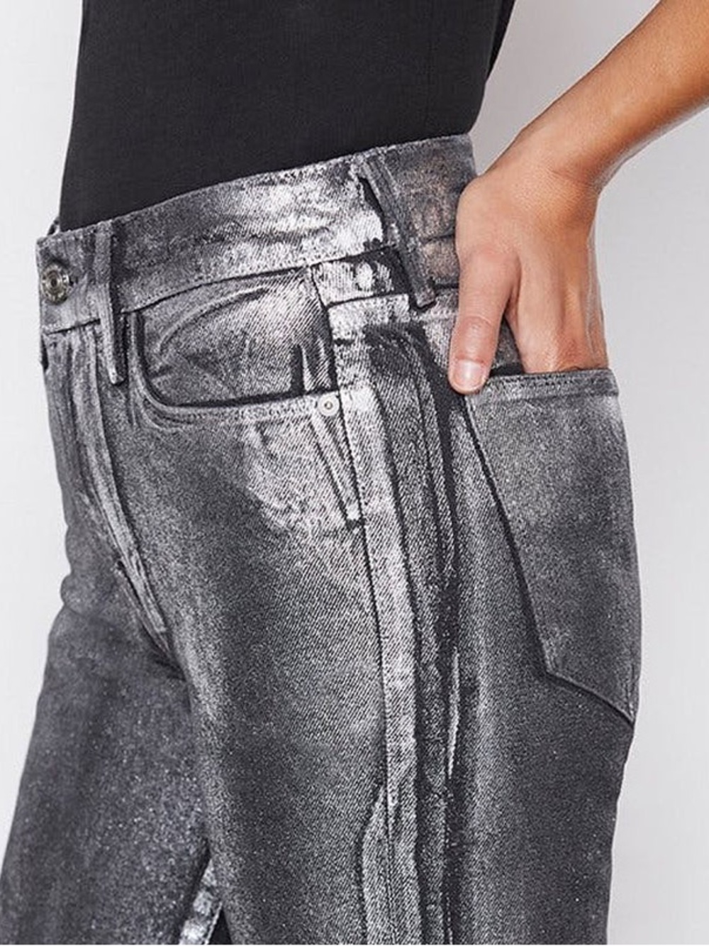 Frame Metallic Le Sylvie slender straight Grey Women's Jeans size 26